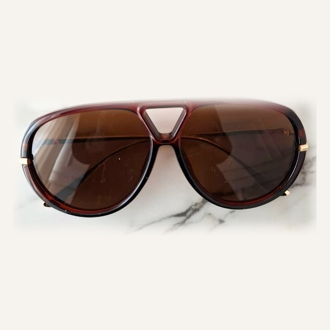 Bold Aviator Sunglasses – Brown