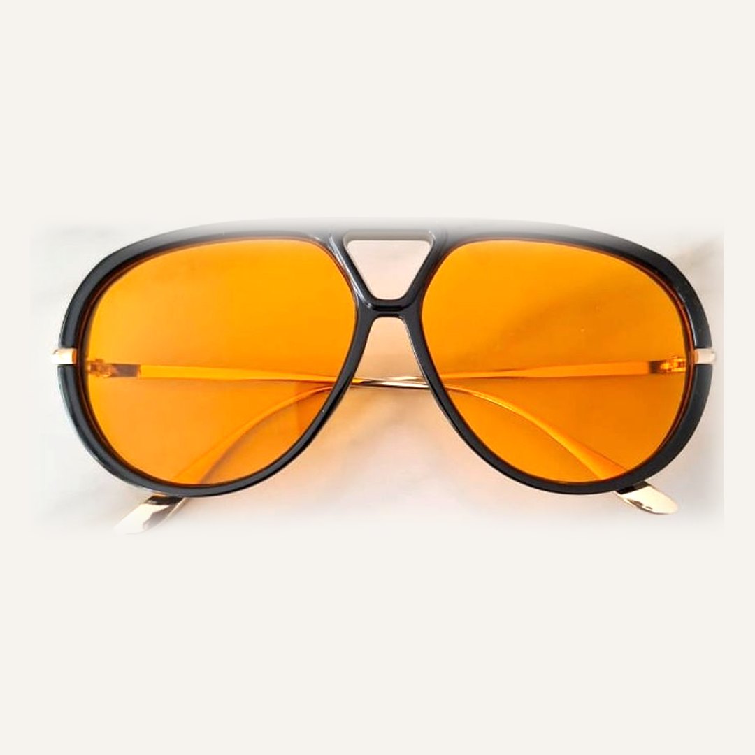 Bold Aviator Sunglasses – Orange Lens