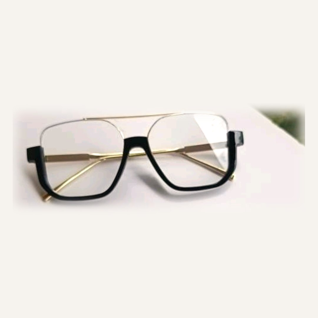 Half-Rim Square Glasses – Clear Lens