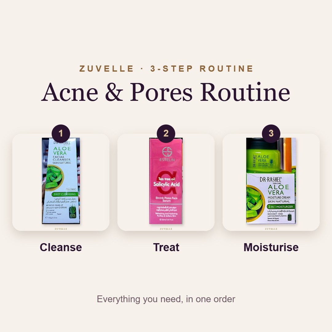 Zuvelle Acne & Pores Routine – 3 Steps